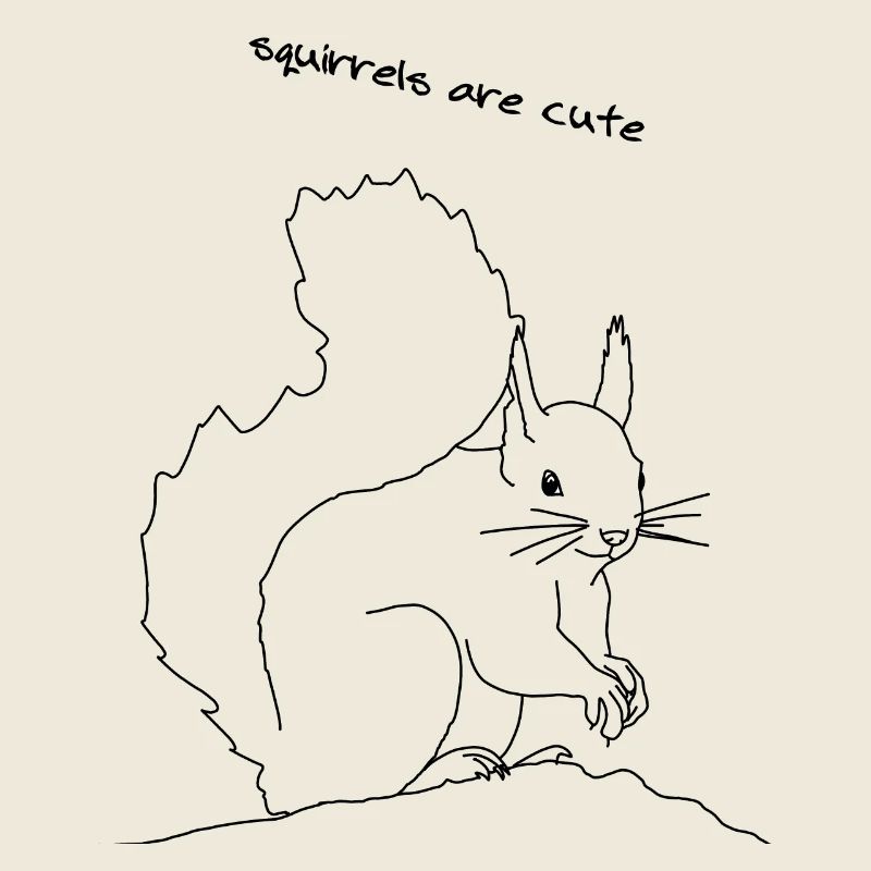 Eichhörnchen süß, lineart