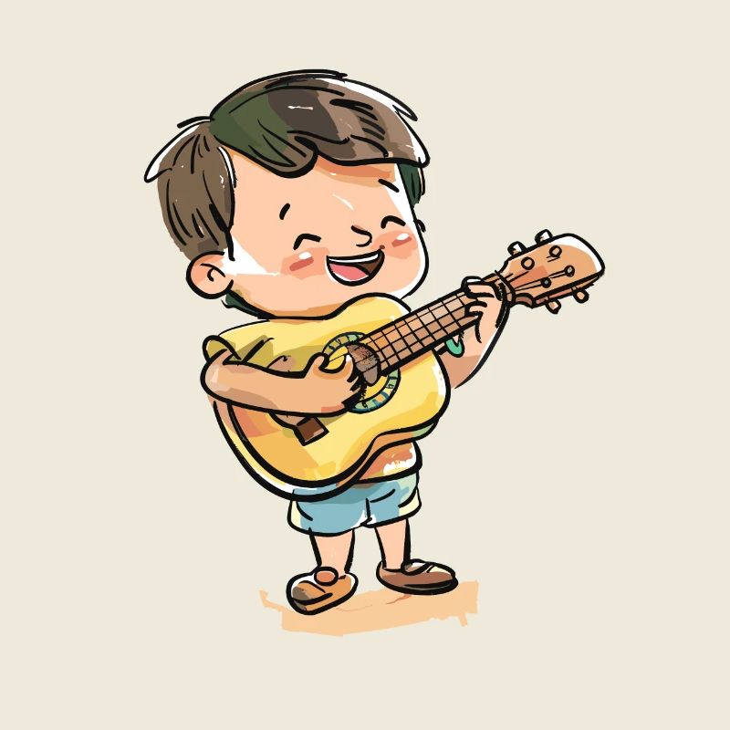 Ukulele Junge Grafik