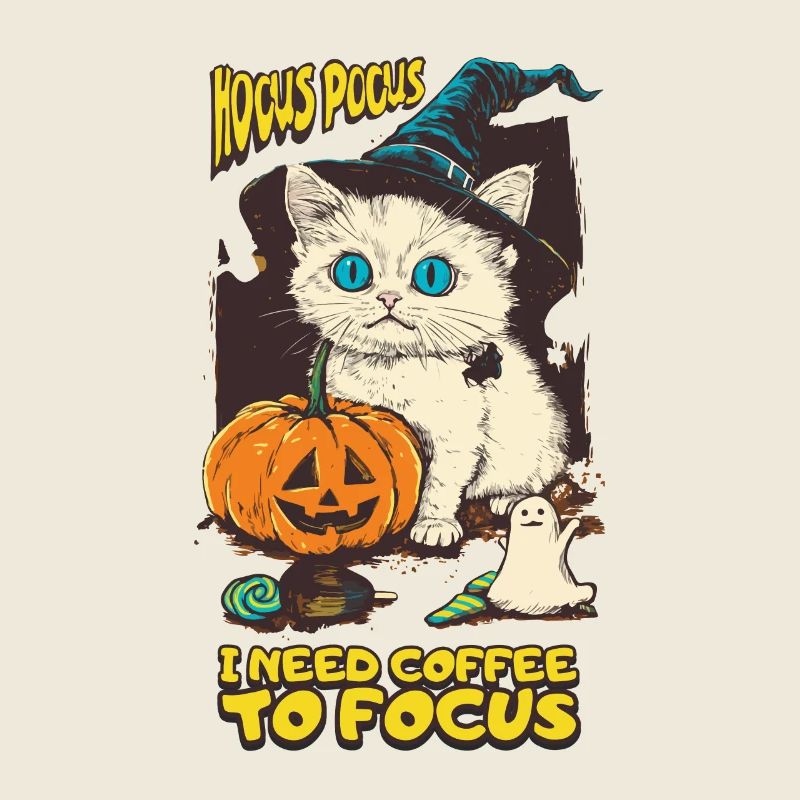 Hocus Pocus Cat Pumpkin Halloween Funny