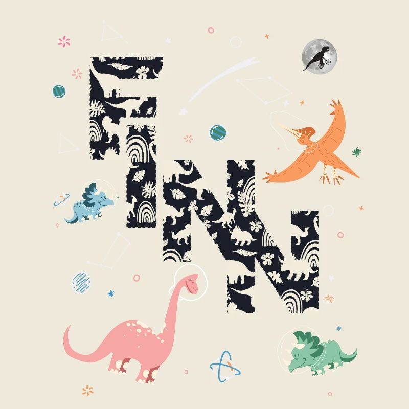 FINN - Beautiful boy name with dinosaur