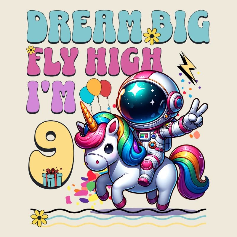 Astronaut Einhorn 9. Geburtstag