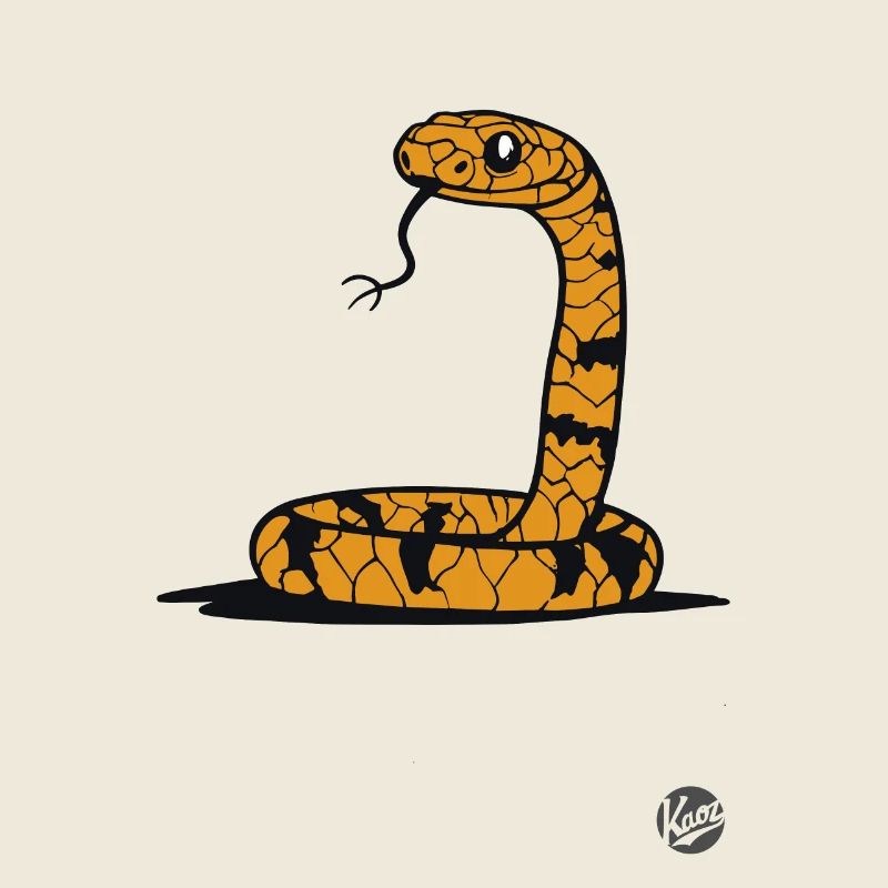 Drôle de dessin animé serpent