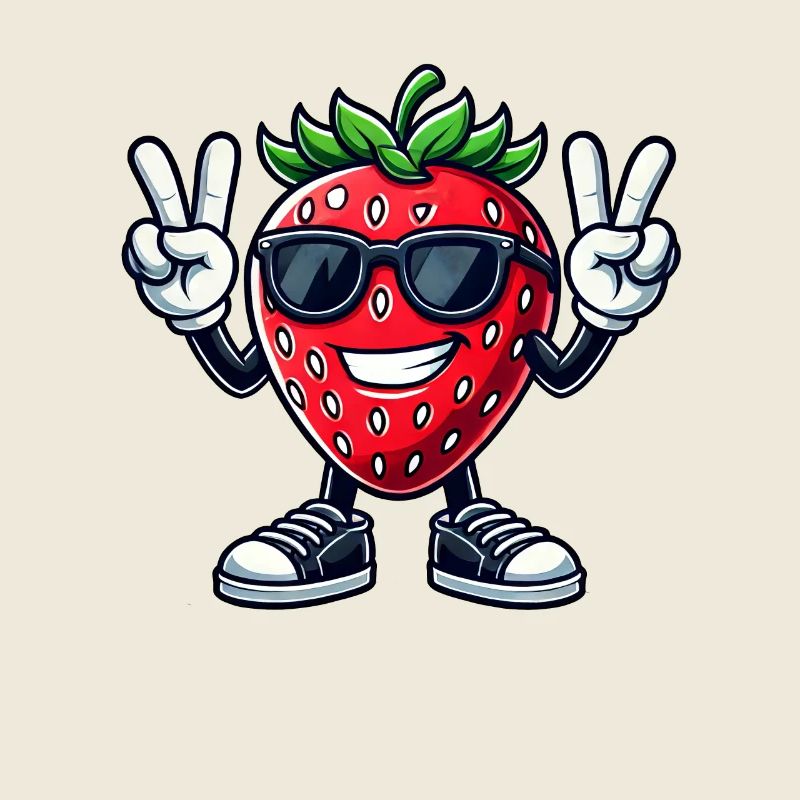 fraise sucrée dessin animé fruit de la paix fruité