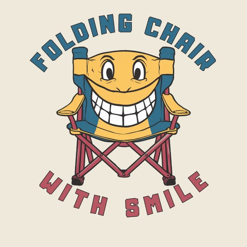 Smiling Folding Chair Illustration
