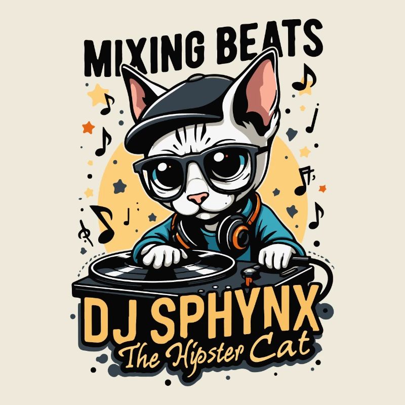 SPHYNX CAT DER HIPSTER-DJ