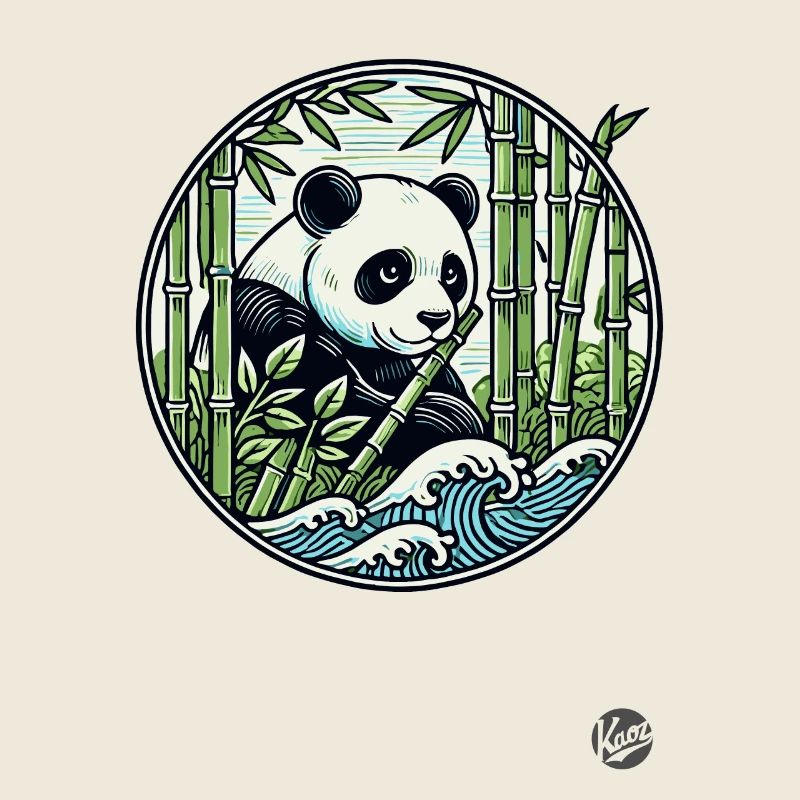 Panda dans la forêt de bambous