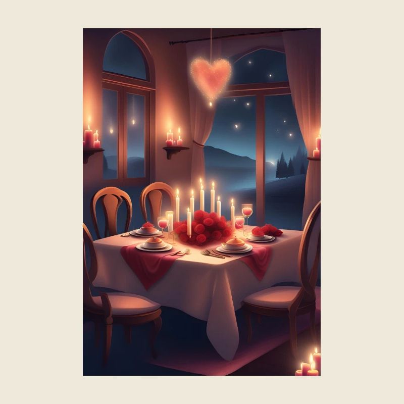 Abendessen zum Valentinstag