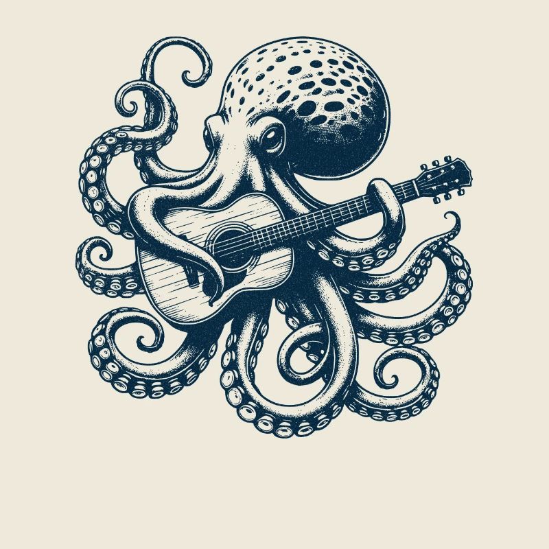 Oktopus spielt Gitarre