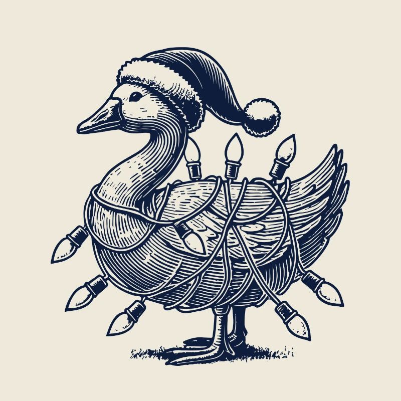 Christmas Funny Clumsy Goose