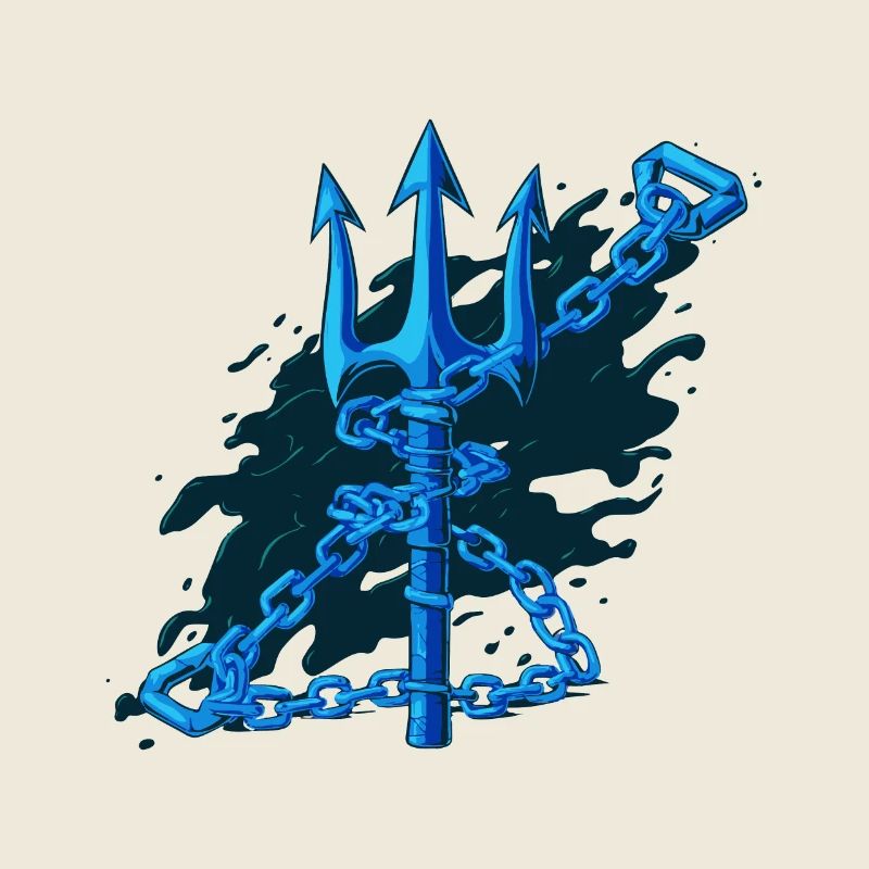 CHAINS WRAPPED AROUND THE TRIDENT