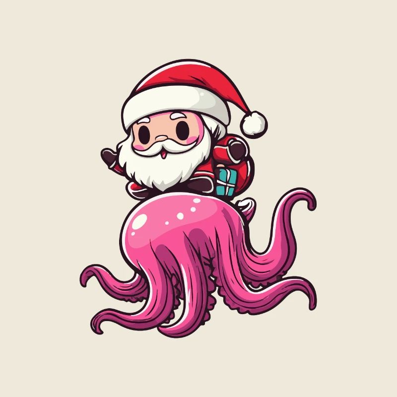 Méduse Père Noël dessin animé