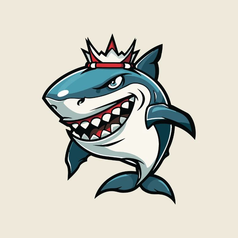 Couronne de dessin animé de requin
