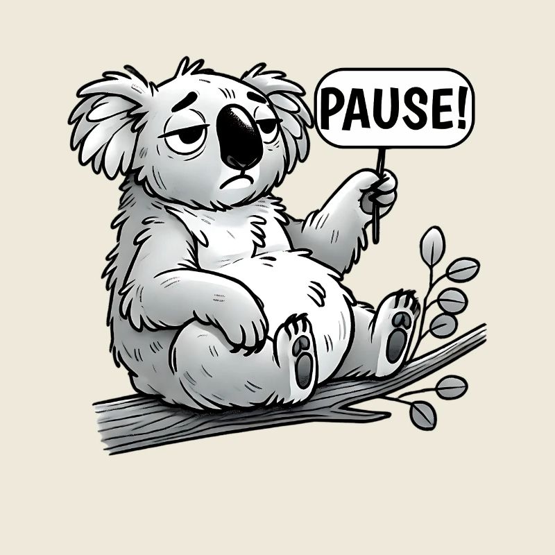Koala temps de pause drôle détente design