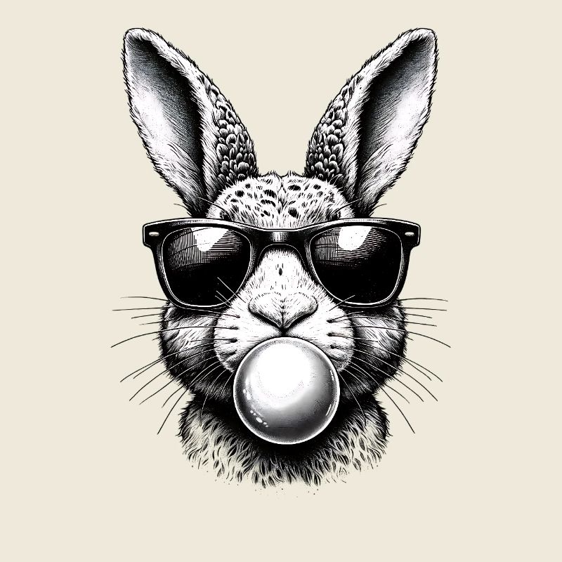 Bunny with chewing gum