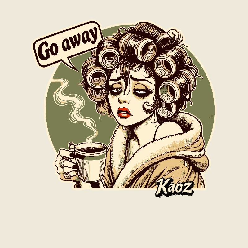 Frau mit Kaffee und schlechter Morgen, Geh Weg