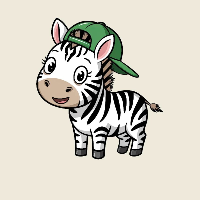Süßes Zebra mit Mütze