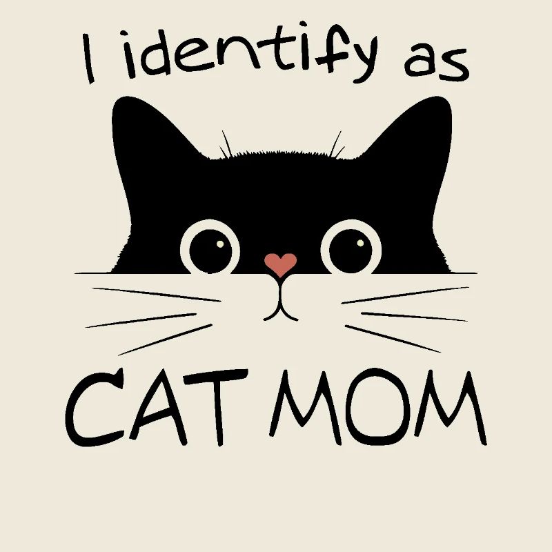 I identify as CAT MOM black cat novelty graphic