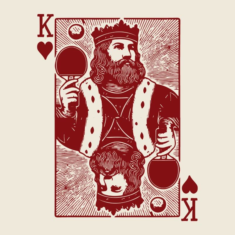 Retro Table Tennis Playing Card King Vintage Style