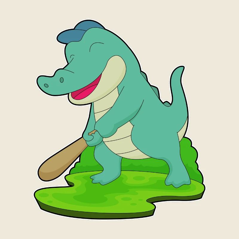 Krokodil Baseball Baseballschläger