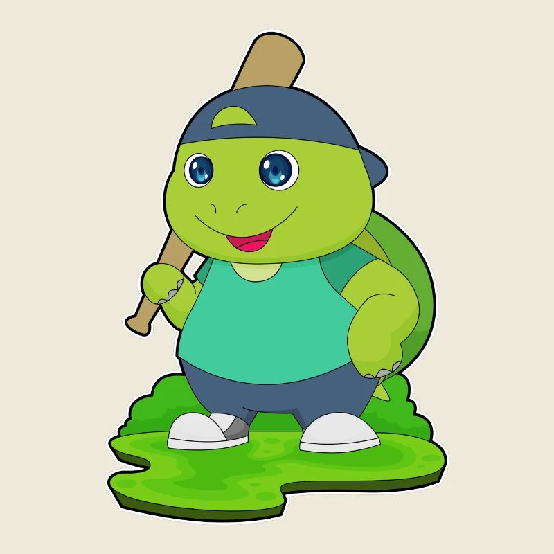 Schildkröte Baseball Baseballschläger
