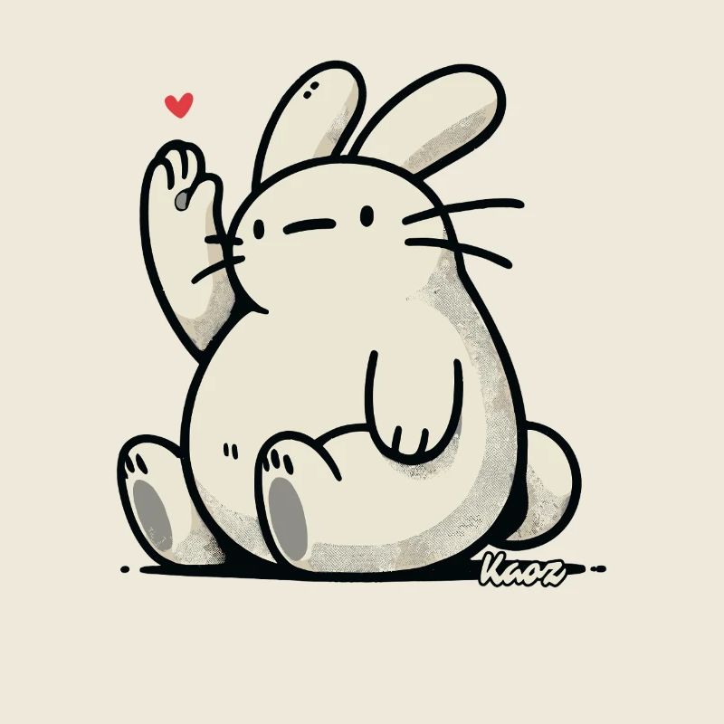 Lustiger dicker Hase sagt Hallo