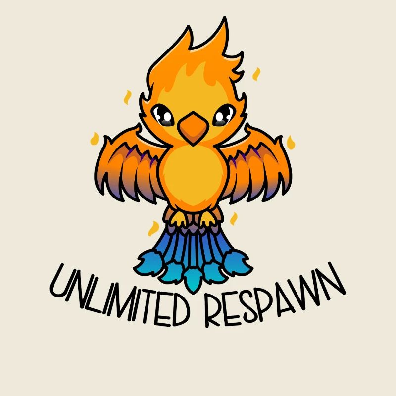 Réapparition illimitée – Dessin animé du Phénix mignon