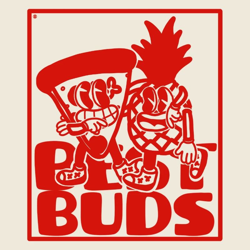 Retro Maskottchen Ananas Pizza