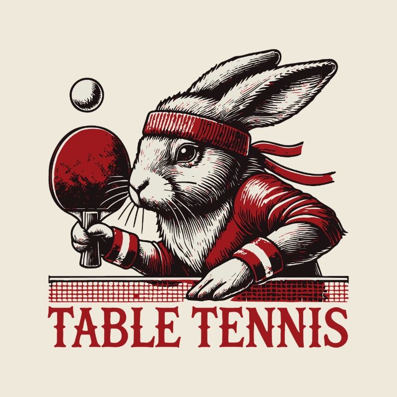 Bunny Vintage Retro Table Tennis Master