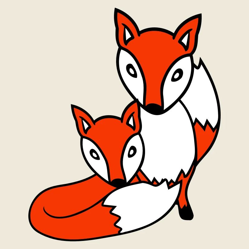 2 Foxes Friends Red Fox Two Wild Animals Team