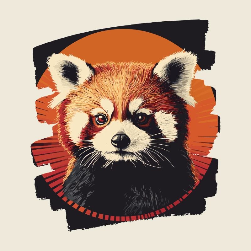 Panda roux rétro