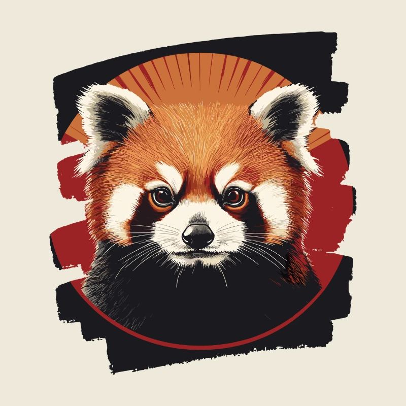 Panda roux rétro