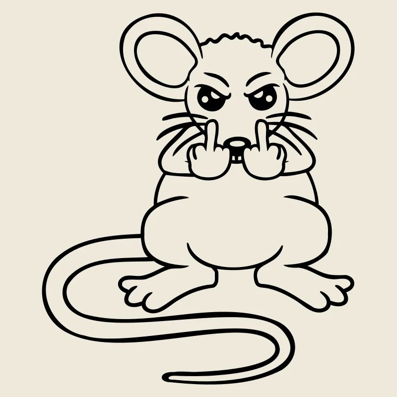 Maus Böse Wütend Frustriert Aggressiv Mittelfinger