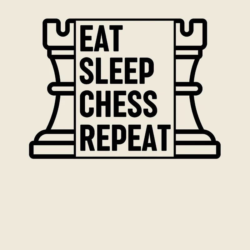 Schach Spruch Eat Sleep Chess Repeat