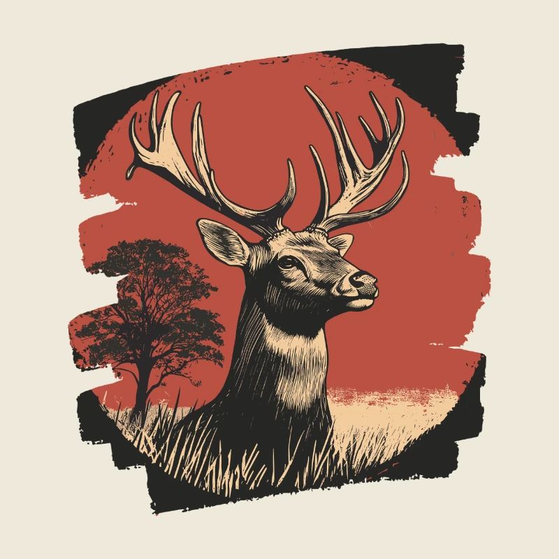 Hirsch mit Geweih