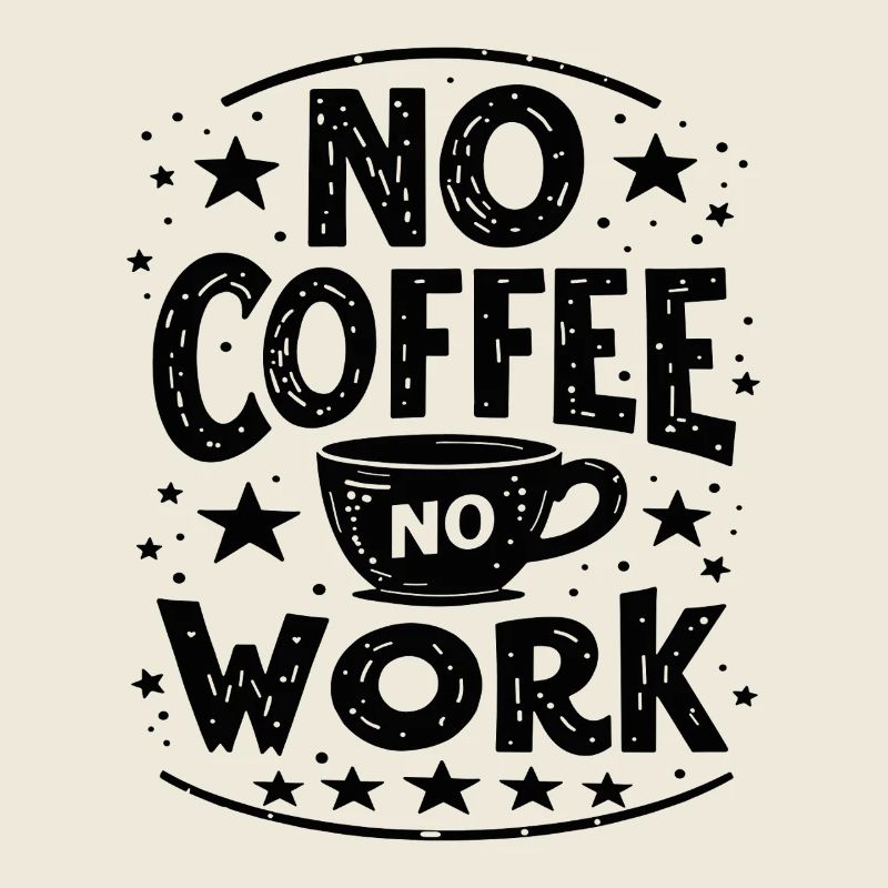 Pas de café pas de travail Café drôle Dire Citation