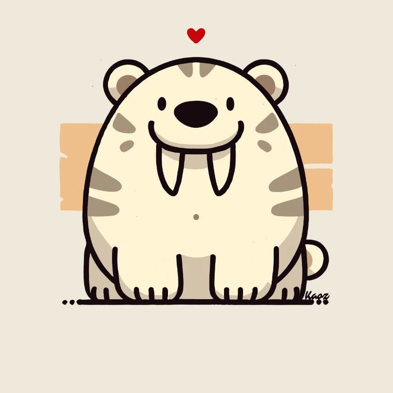 Knuddel-Säbelzahn-Tiger mit Herz