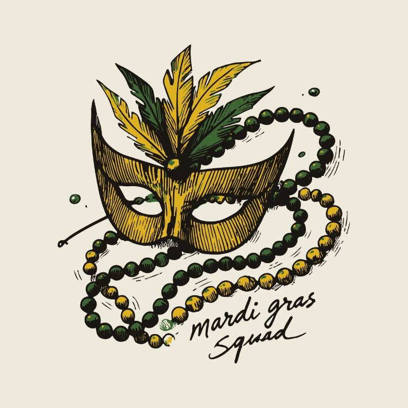 Mardi Gras Squad Masque Perlé Carnaval