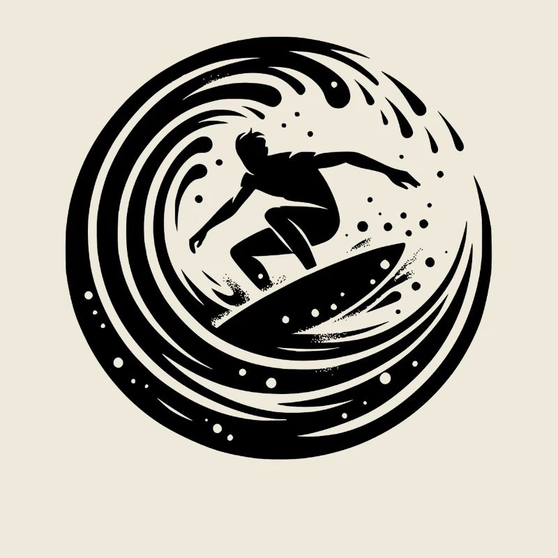 Surfeur cool surfant dans la vague