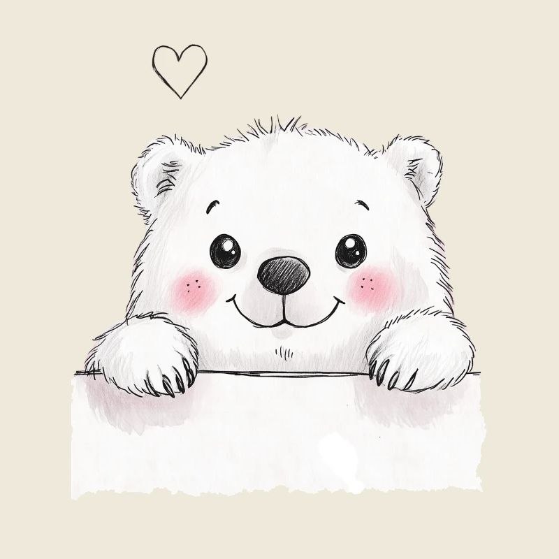 Ein süßer Eisbär mit rosigen Wangen