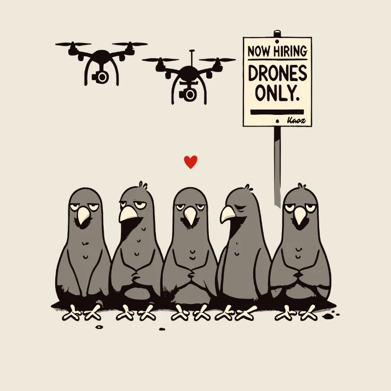 Pigeons unemployed – drones take over