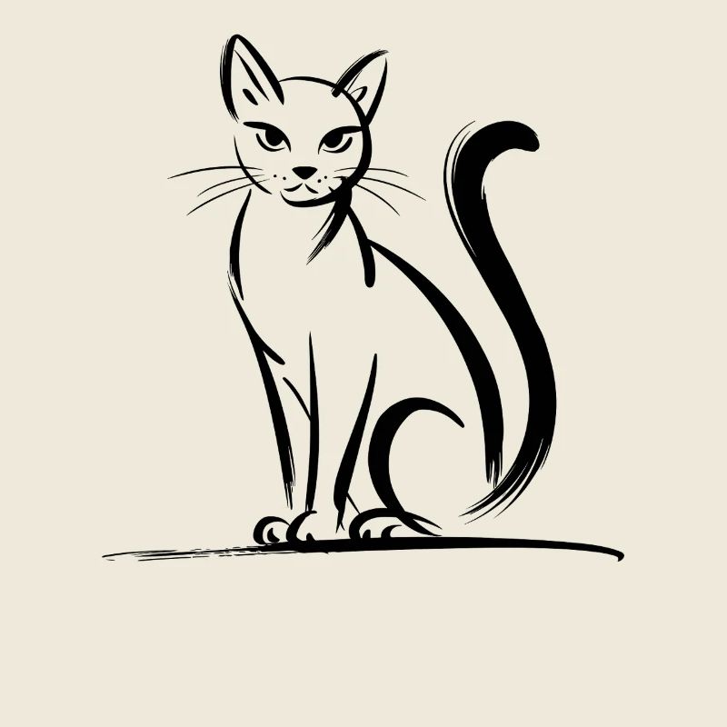 Dessin de silhouette de chats élégants