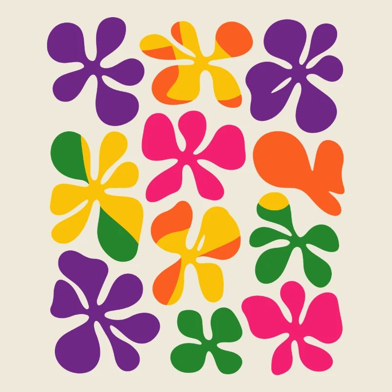 Matisse Inspired: Abstract Retro Floral Pattern