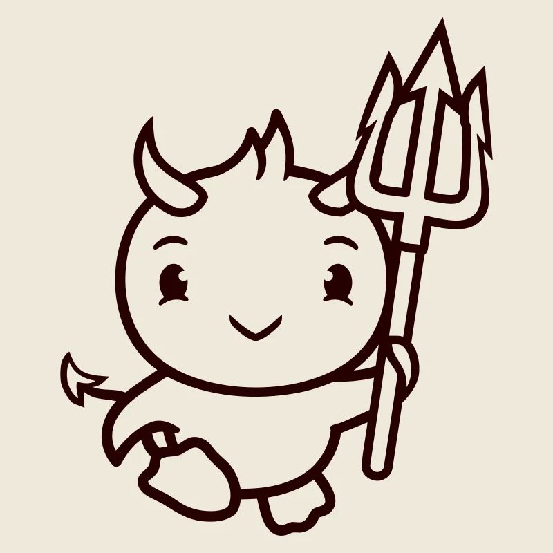 oiseau diable cornes satan trident enfer mal cool