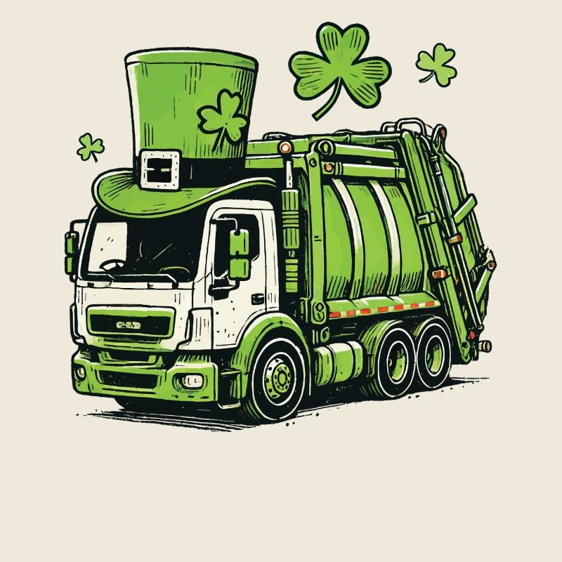 Camion de la Saint-Patrick avec trèfle et chapeau