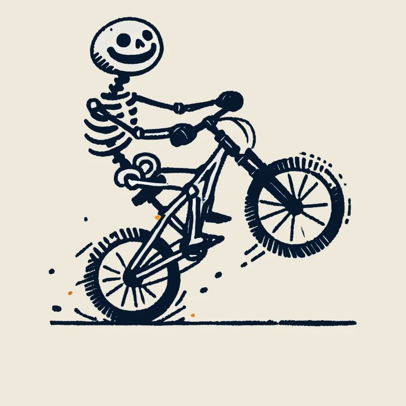 Funny Bicycle Skeleton Biker for