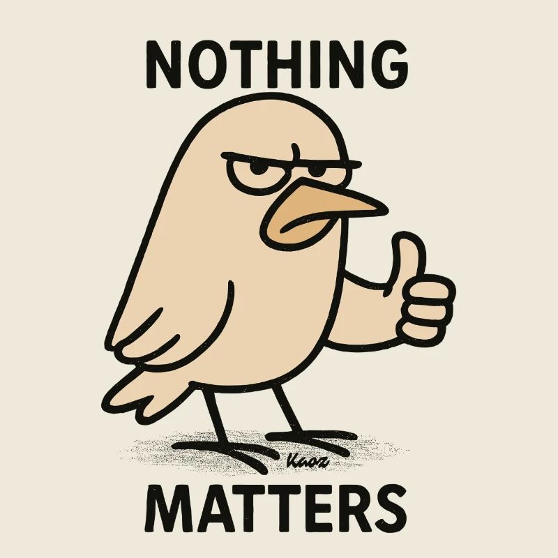 Annoyed bird: "Nothing is important"