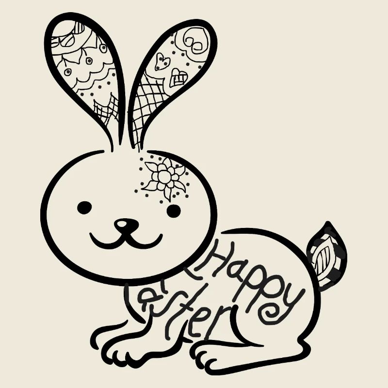 Lapin de Pâques avec mandala