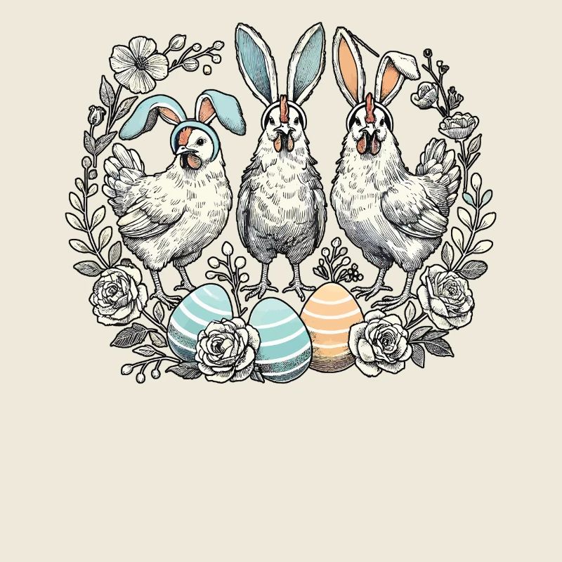 Easter Chickens Retro Easter Bunny Chick Aesthetics