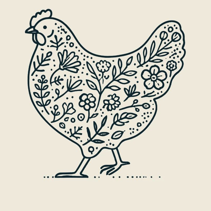 Poulet de Pâques Floral Cottagecore Esthétique