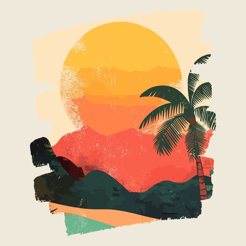 Summer Palm Tree Sunset